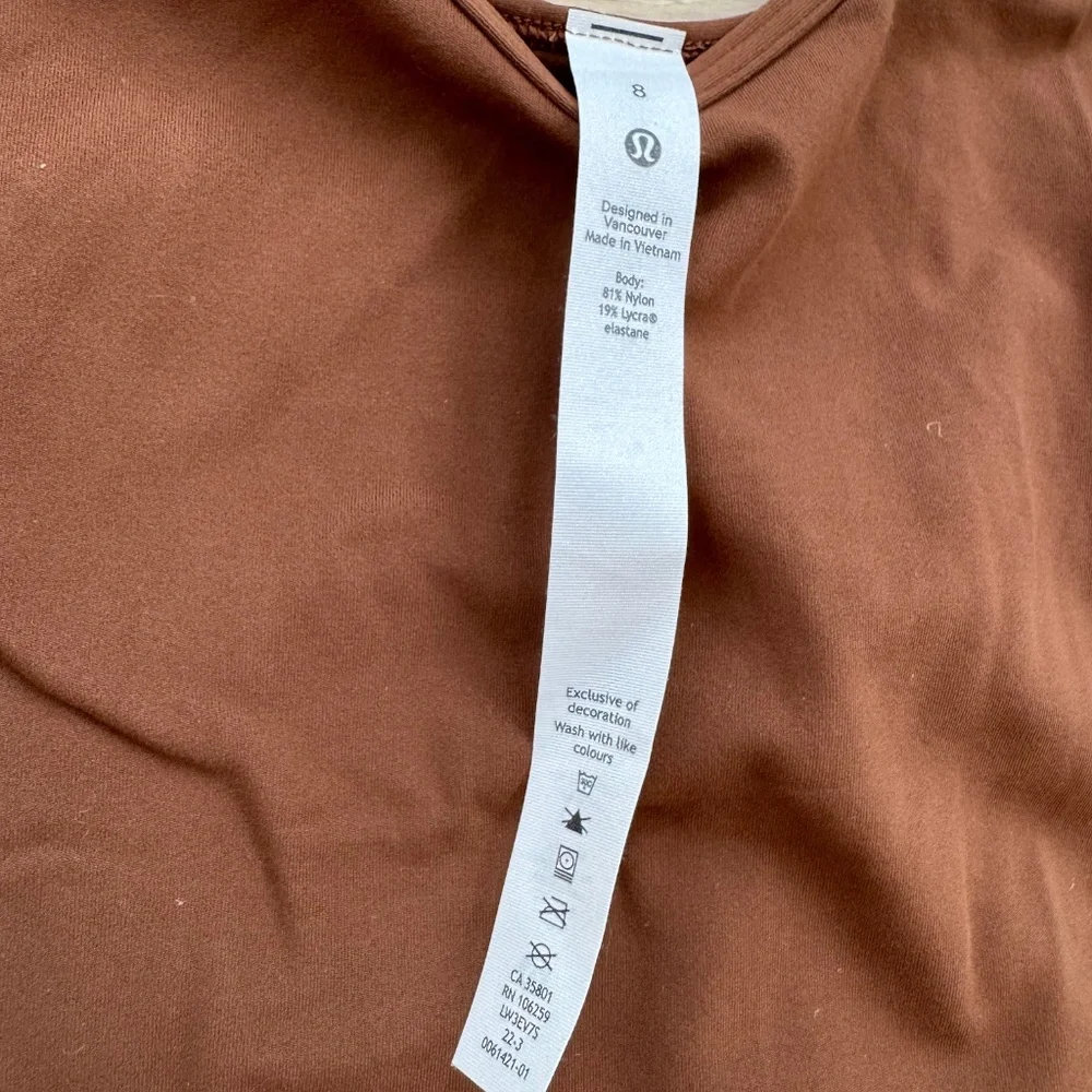 lululemon athletica Brown Long Sleeve Scoop Crop Top - Picture 2 of 4